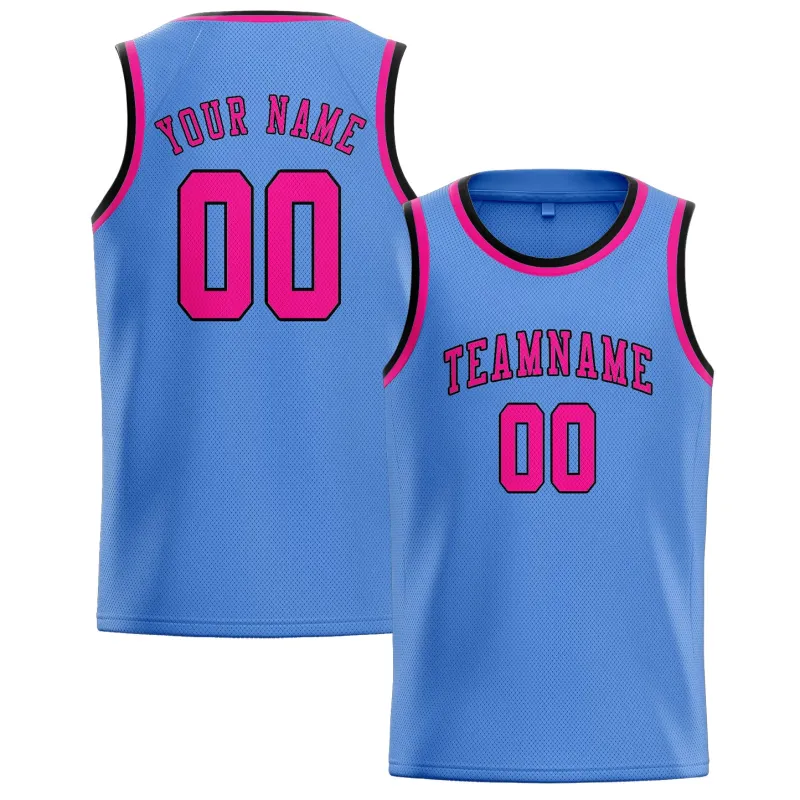 Custom Light Blue Pink Basketball Jersey made by Tailorly