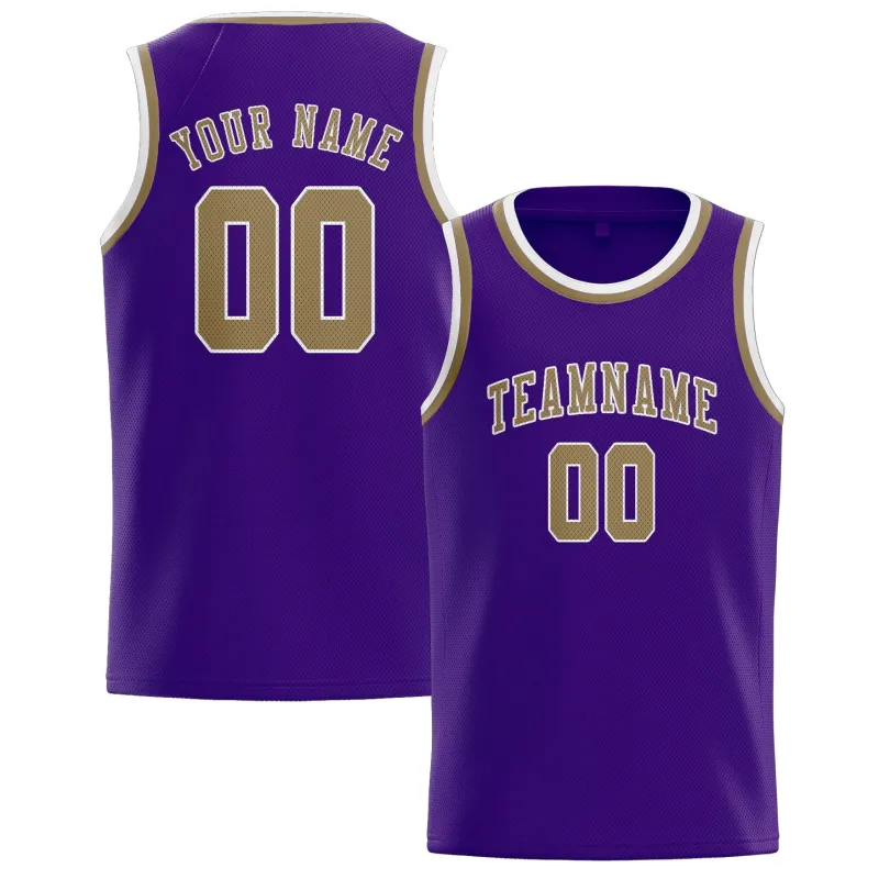Custom Purple Light Khaki Basketball Jersey made by Tailorly