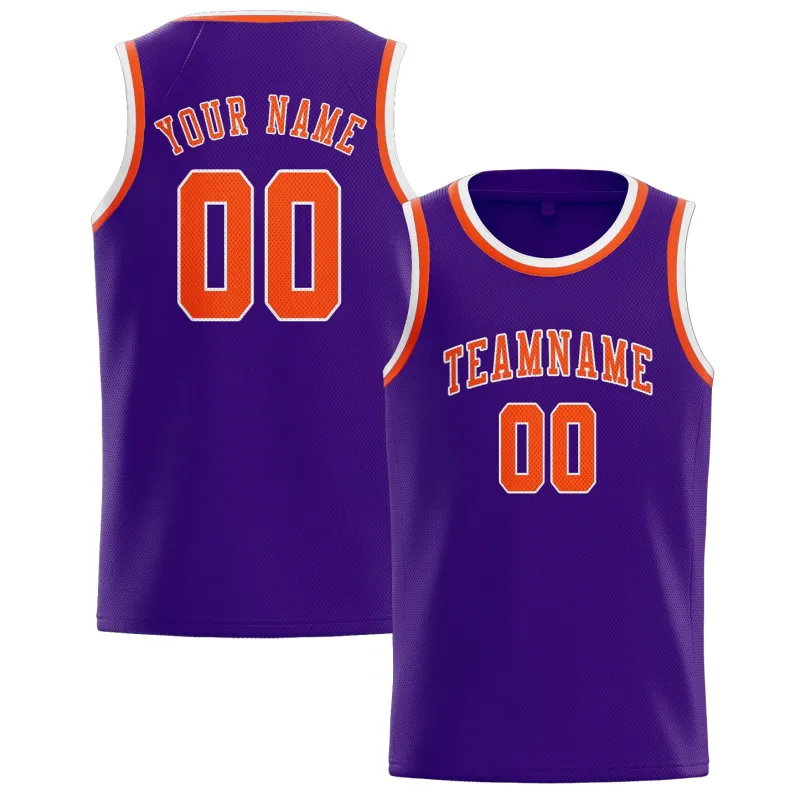Custom Purple Orange Red Basketball Jersey made by Tailorly