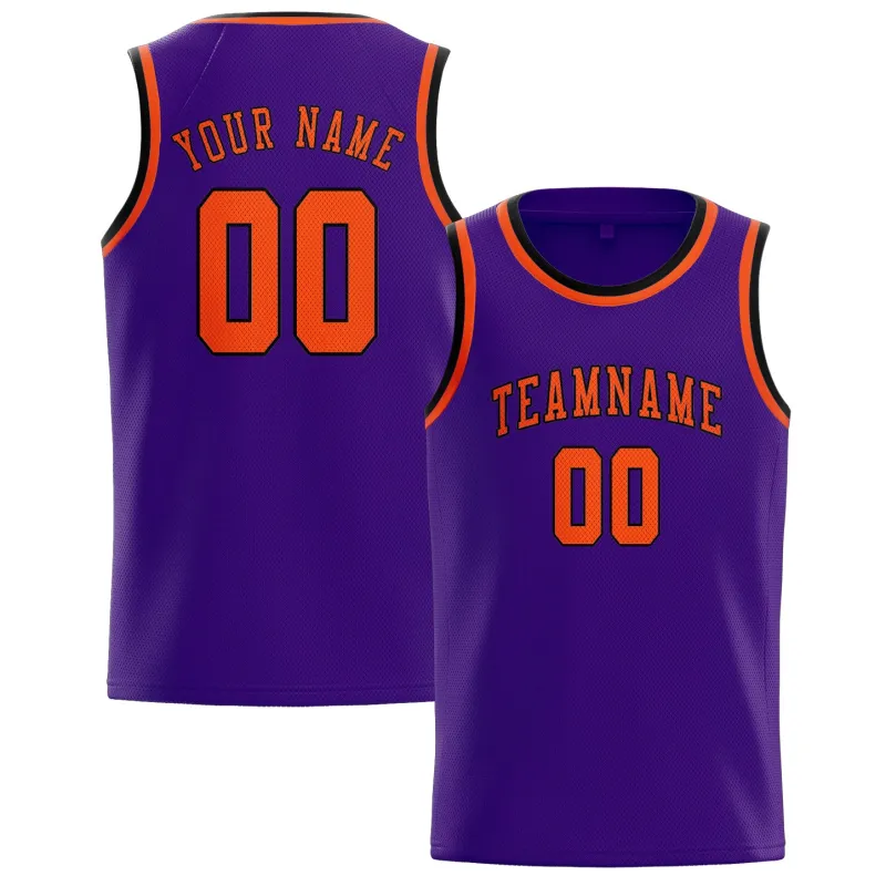 Custom Purple Orange Red Basketball Jersey made by Tailorly