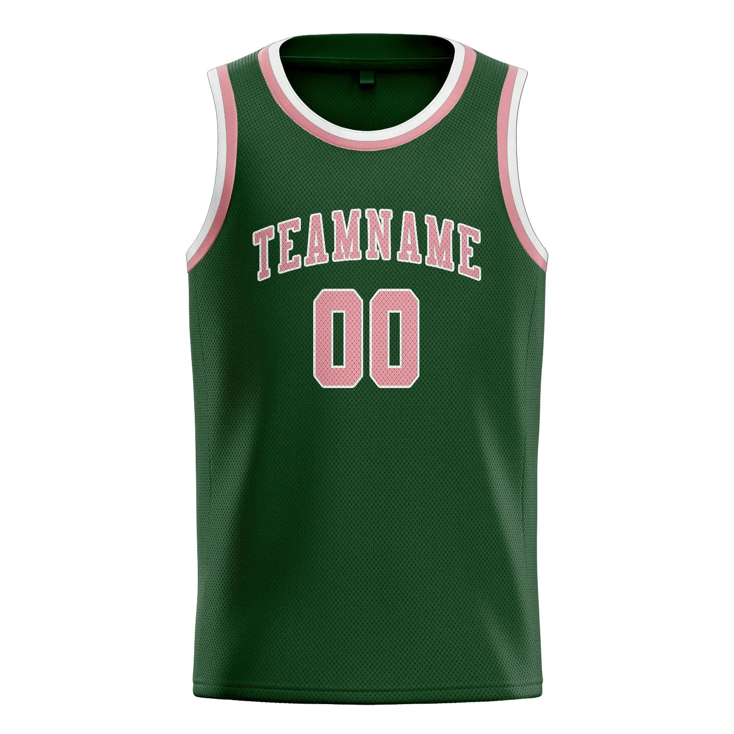Custom Dark Green Light Pink Basketball Jersey sold by Tailorly product image thumbnail 3
