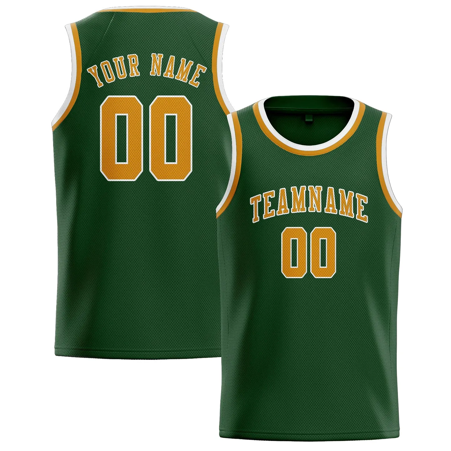 Custom Dark Green Yellow Basketball Jersey sold by Tailorly