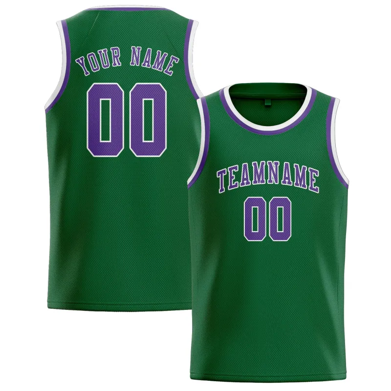 Custom Green Light Purple Basketball Jersey made by Tailorly