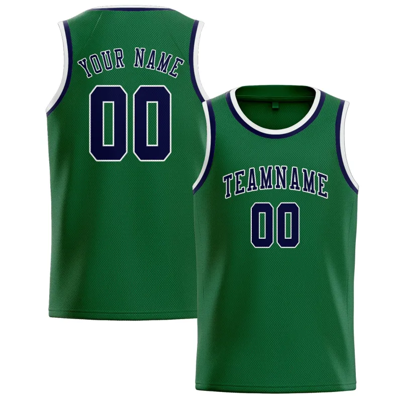 Custom Green Navy Basketball Jersey made by Tailorly