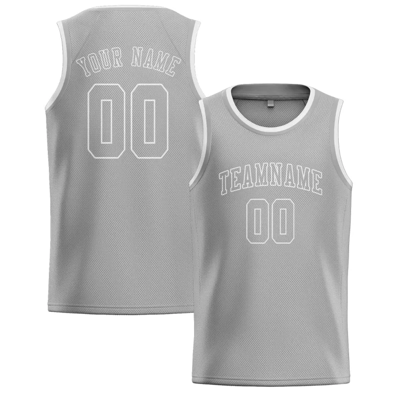 Custom Gray Gray Basketball Jersey made by Tailorly