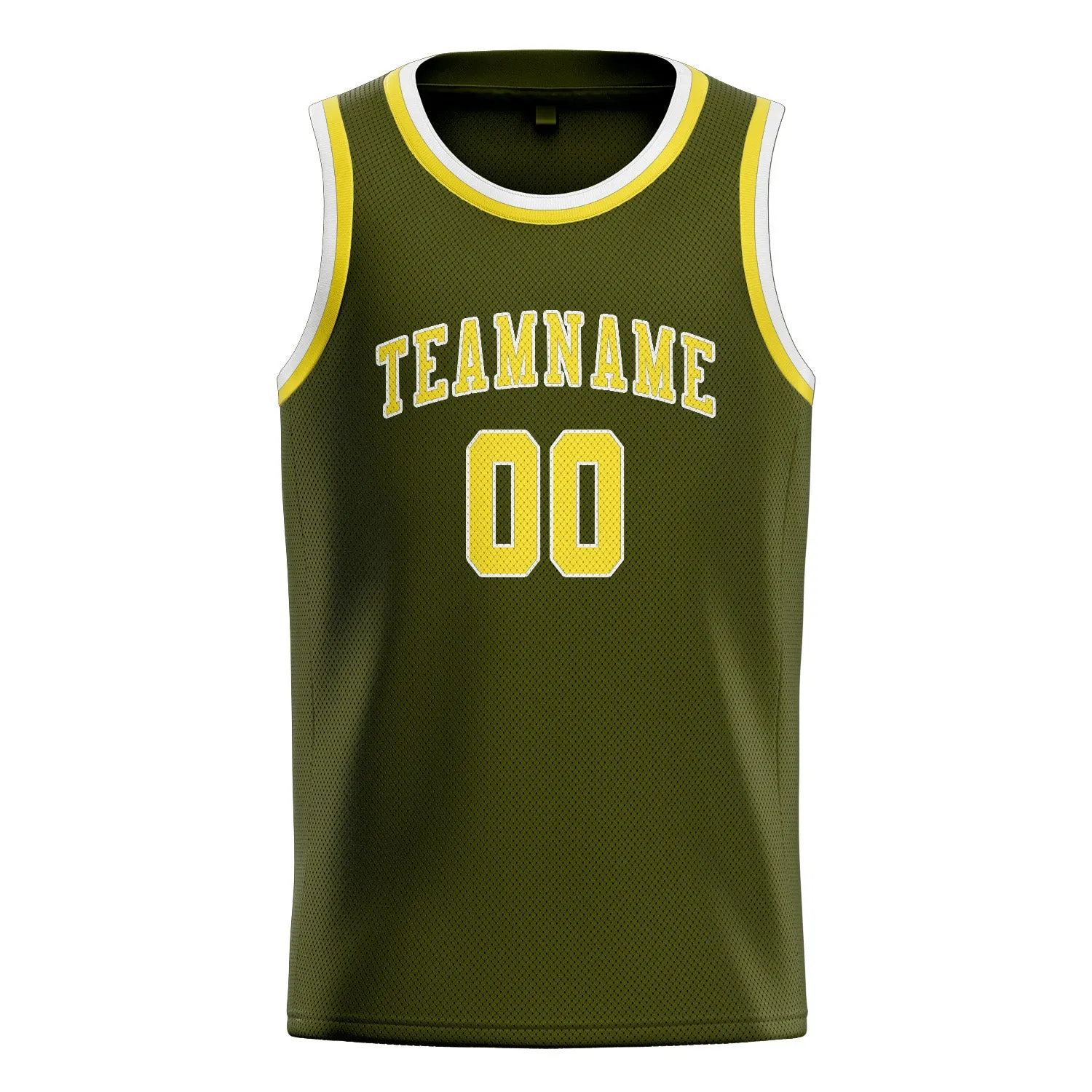 Custom Olive Light Yellow Basketball Jersey sold by Tailorly product image thumbnail 3
