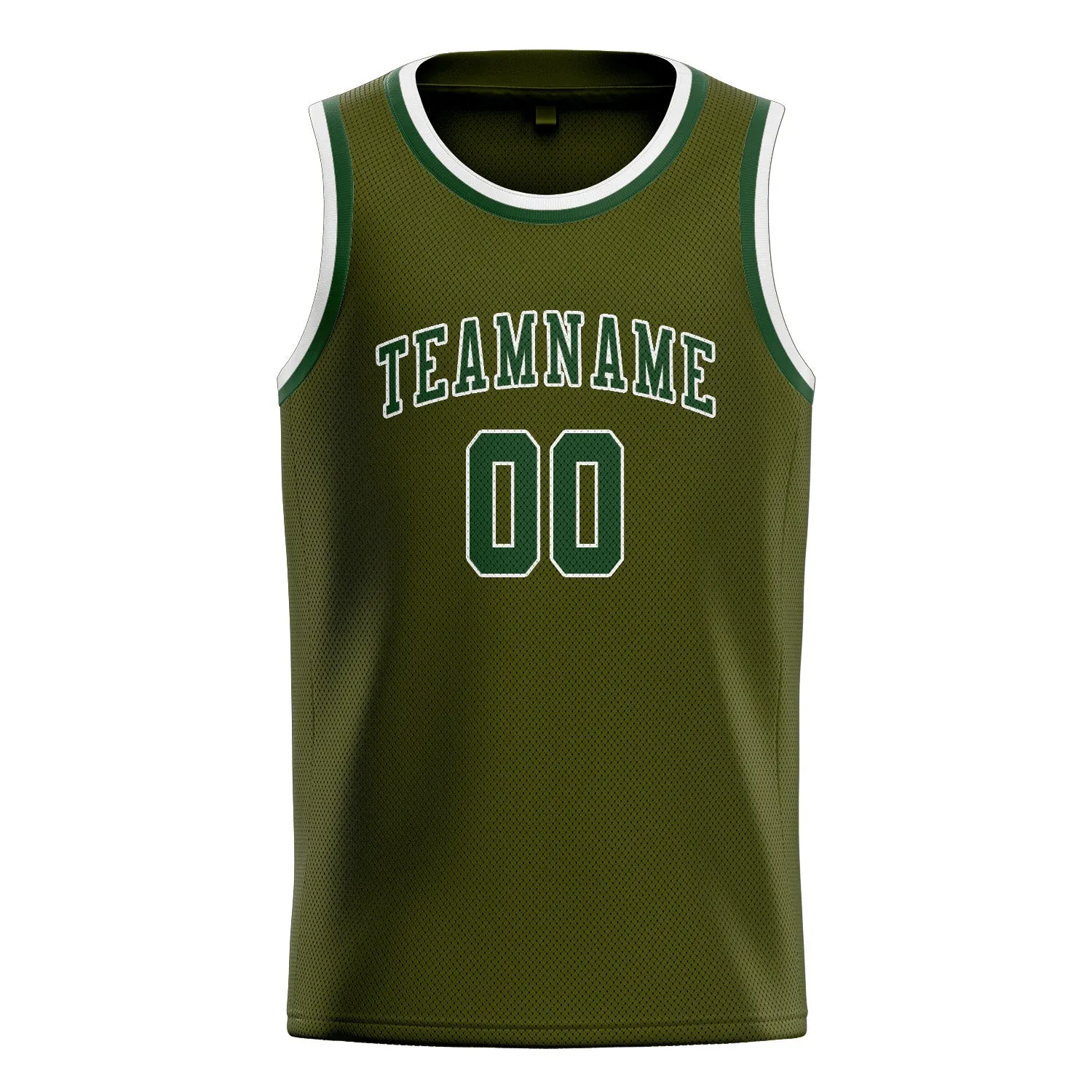 Custom Olive Dark Green Basketball Jersey sold by Tailorly product image thumbnail 3