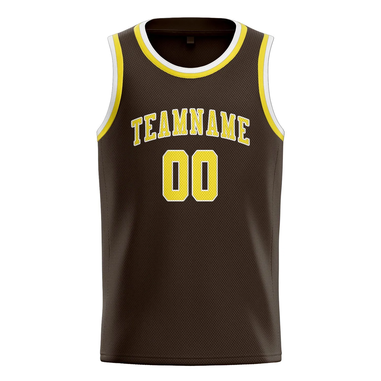 Custom Brown Light Yellow Basketball Jersey sold by Tailorly product image thumbnail 3