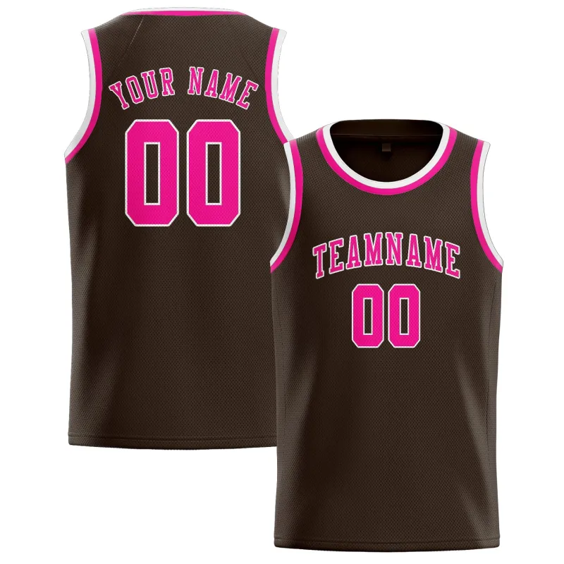 Custom Brown Pink Basketball Jersey made by Tailorly