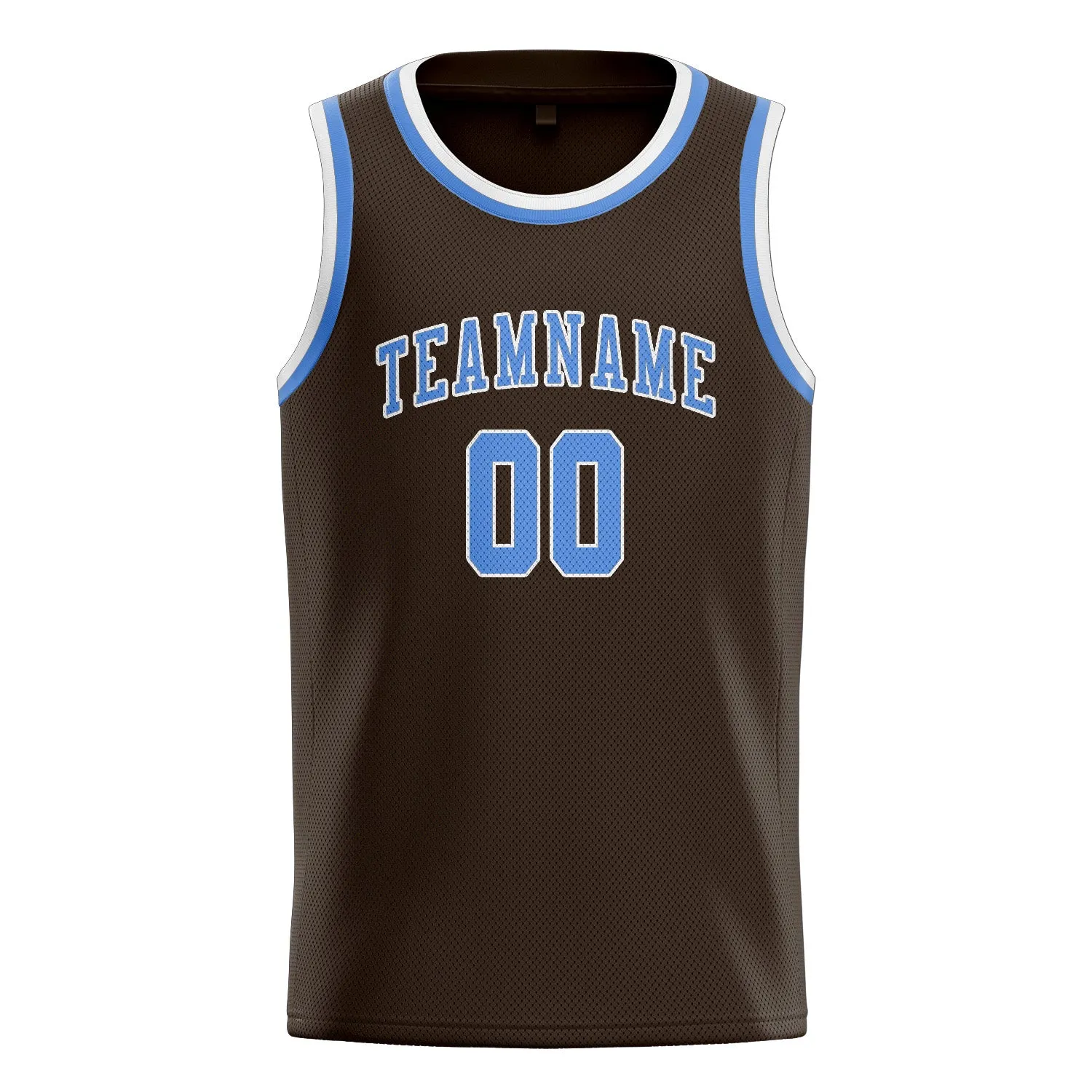Custom Brown Light Blue Basketball Jersey sold by Tailorly product image thumbnail 3