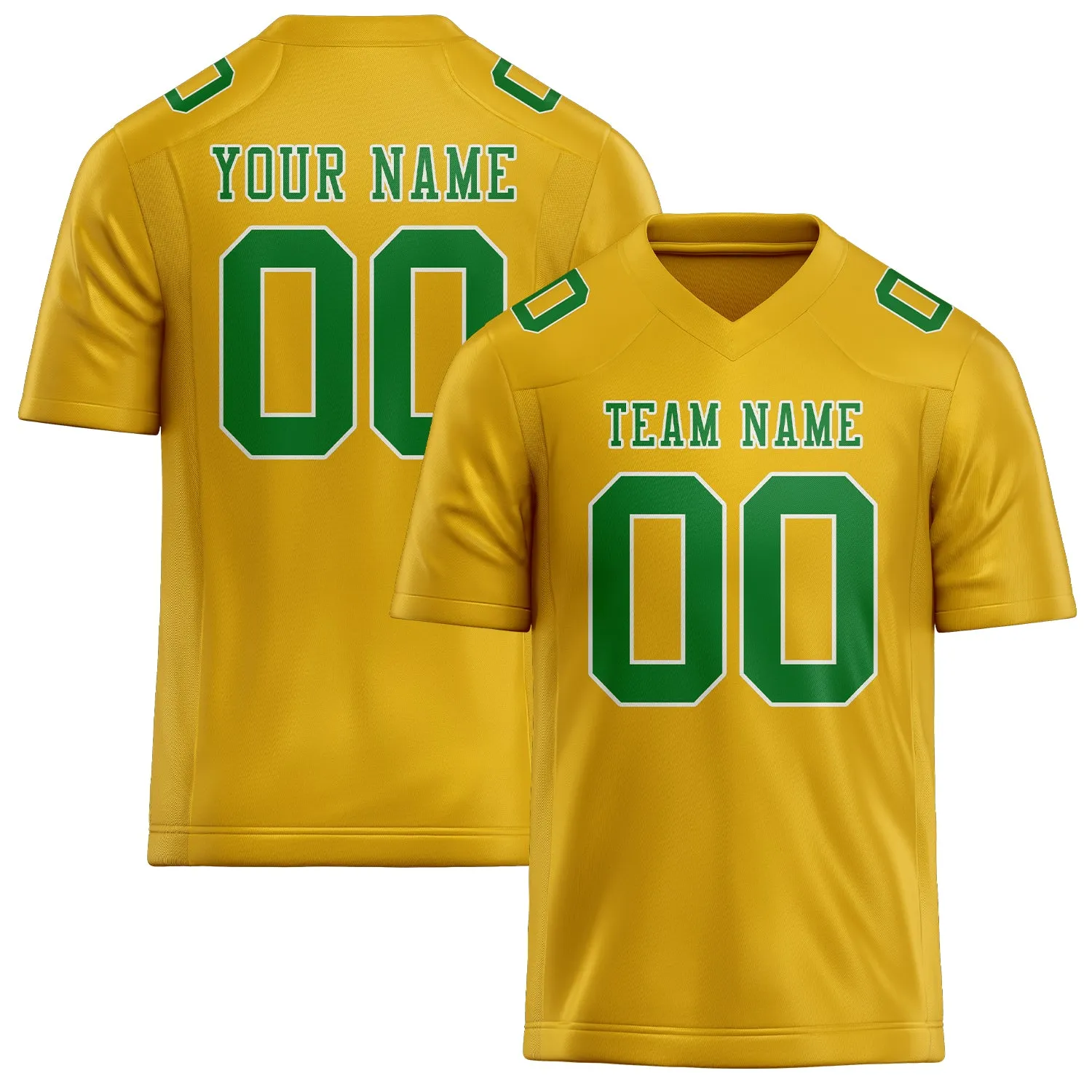 Custom Gold Emerald Green Football Jersey sold by Tailorly