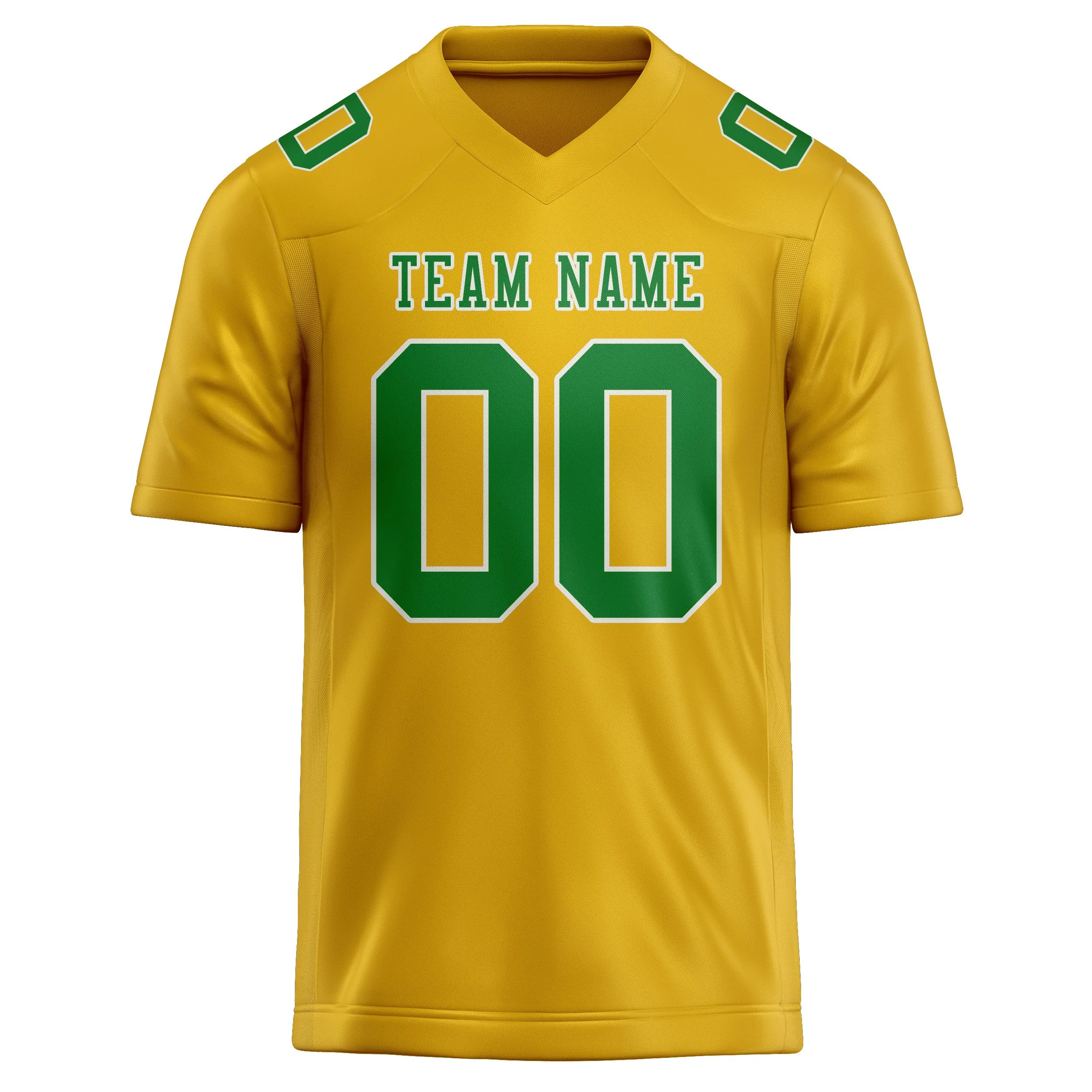 Custom Gold Emerald Green Football Jersey sold by Tailorly product image thumbnail 2