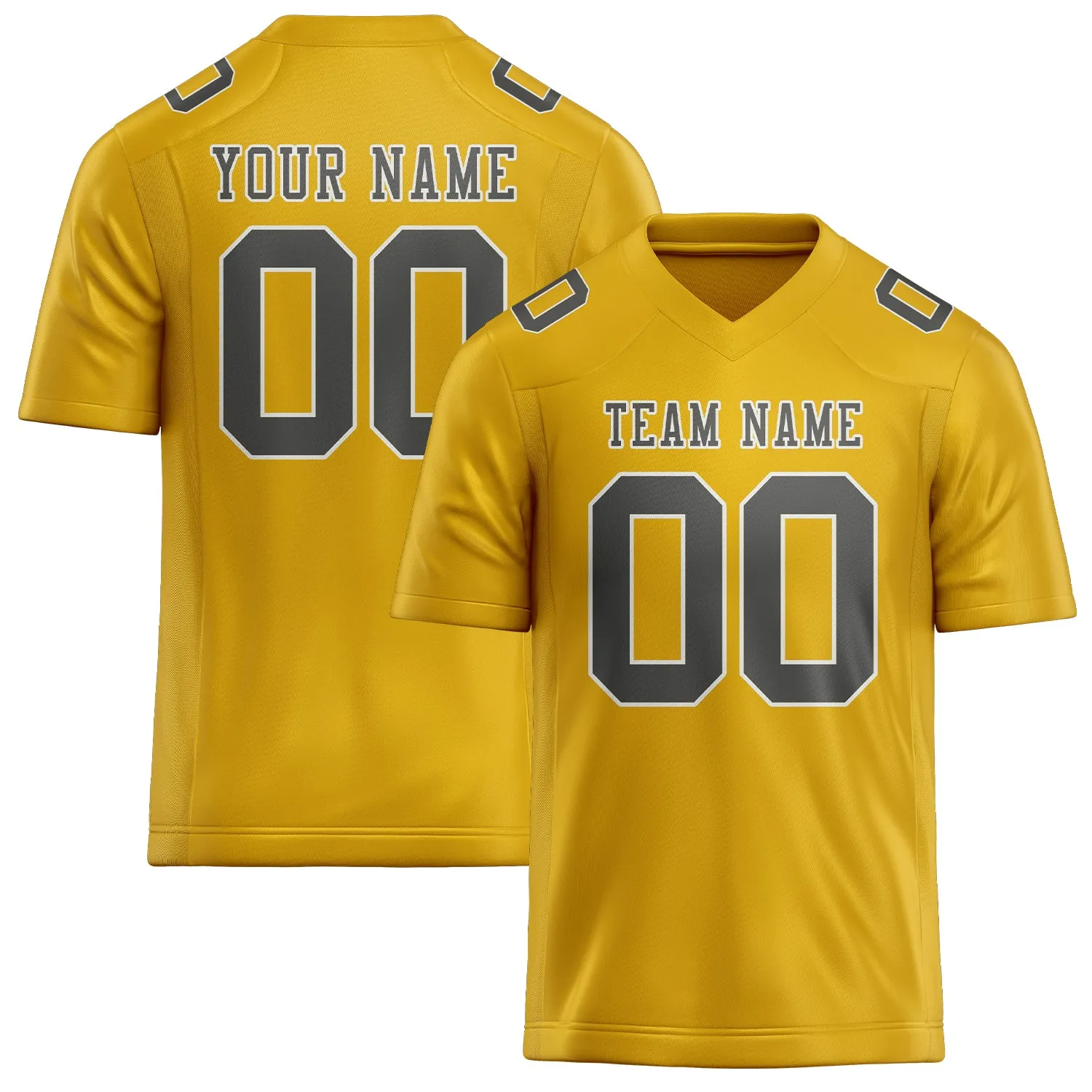 Custom Gold Dark Grey Football Jersey sold by Tailorly