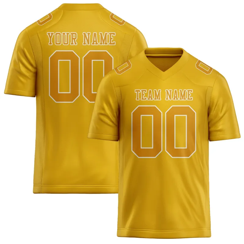 Custom Gold Yellow Football Jersey made by Tailorly