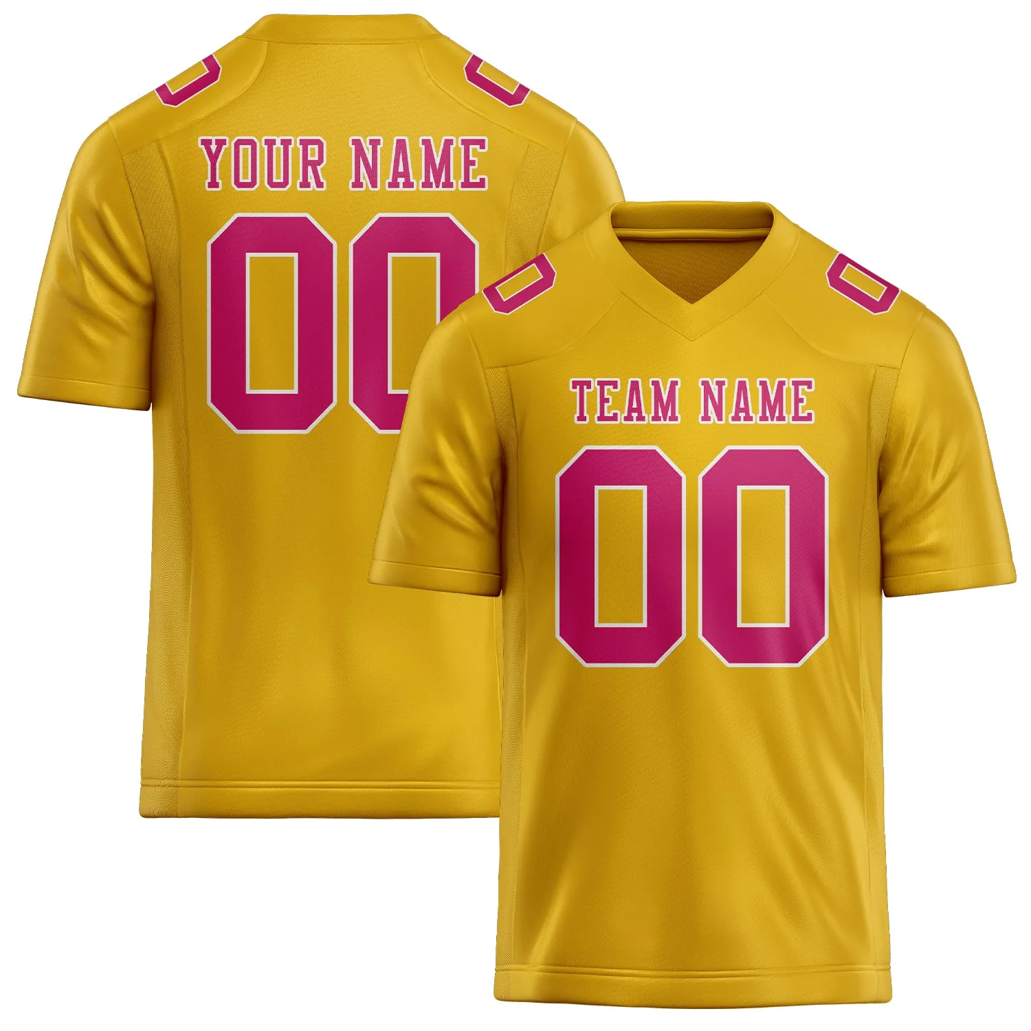 Custom Gold Pink Football Jersey sold by Tailorly