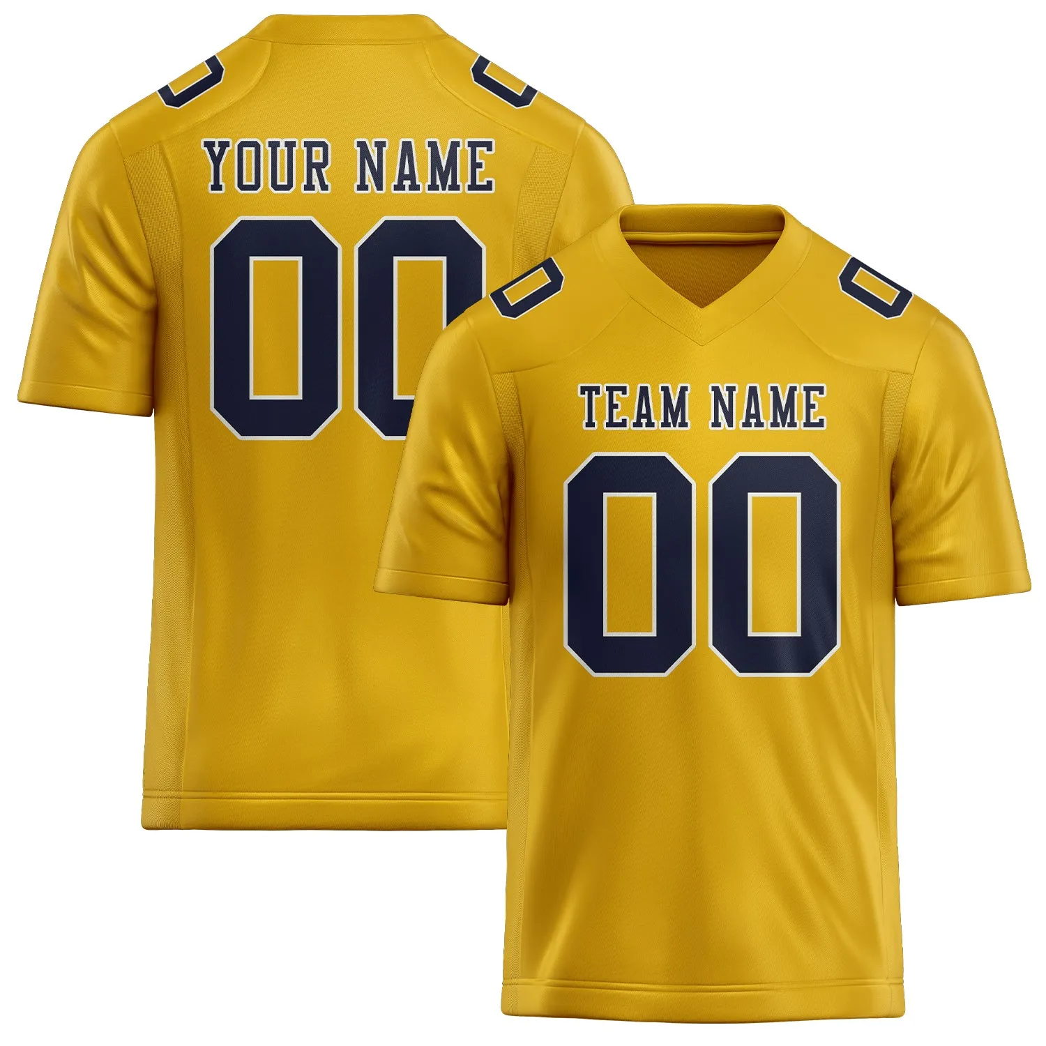 Custom Gold Navy Football Jersey sold by Tailorly