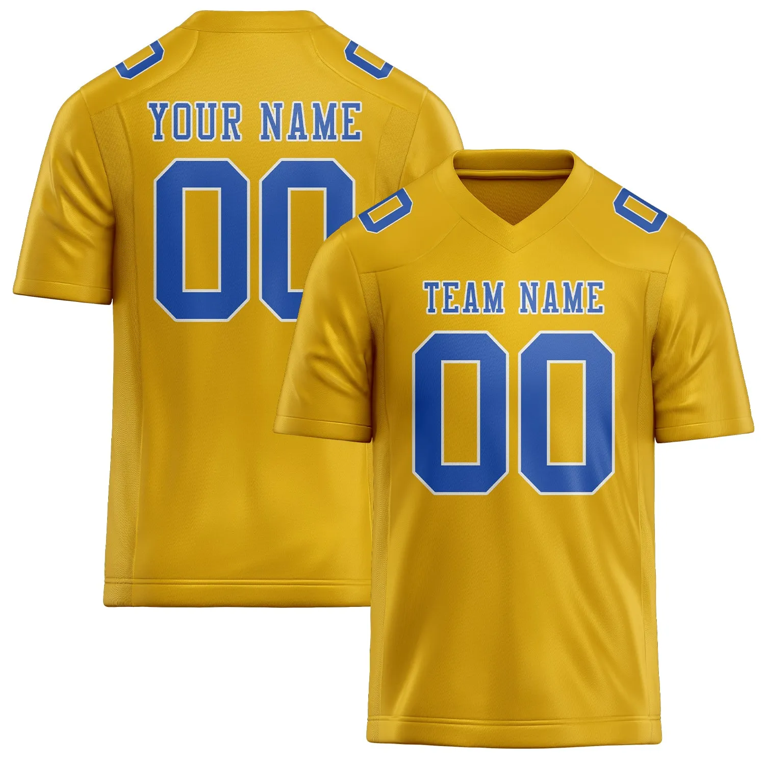 Custom Gold Sky Blue Football Jersey sold by Tailorly