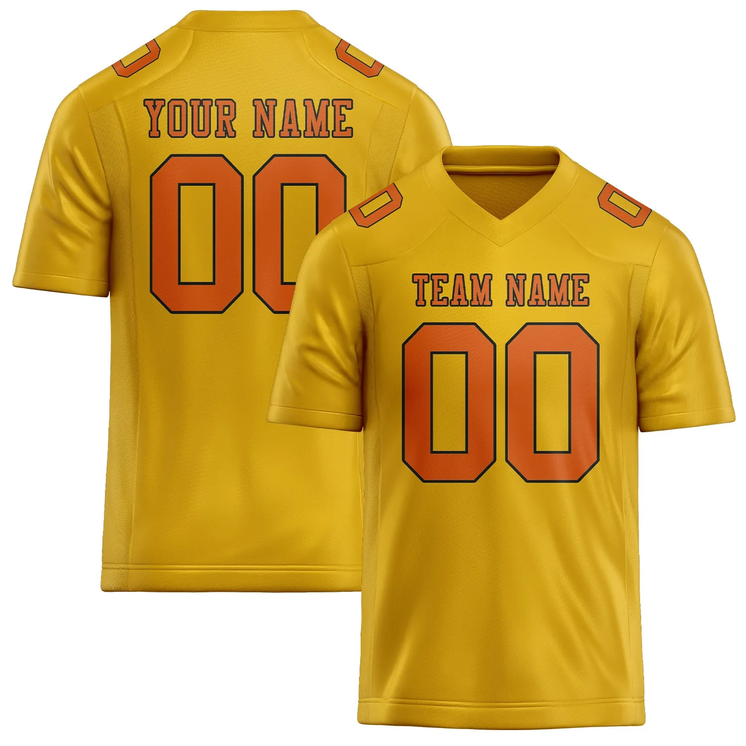 Custom Gold Orange Football Jersey sold by Tailorly