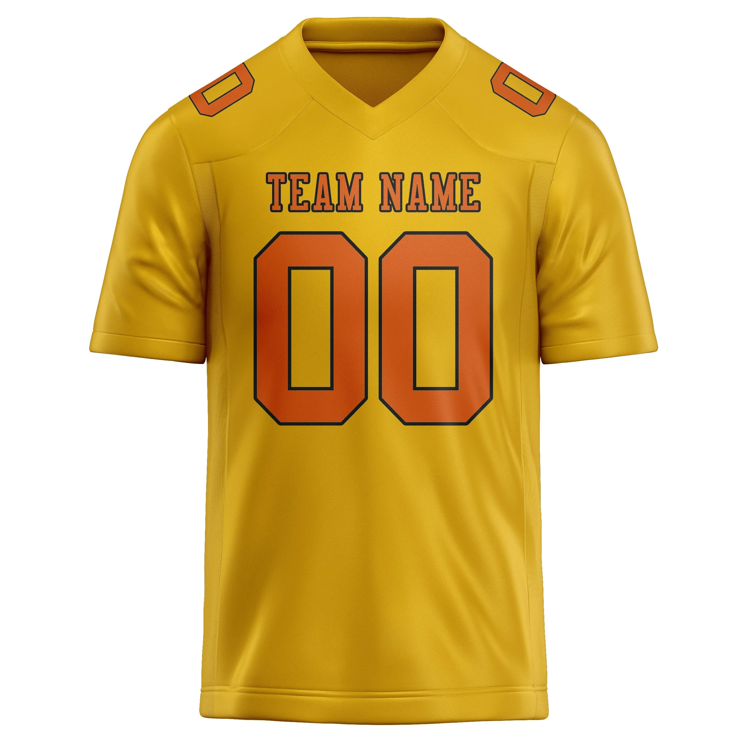 Custom Gold Orange Football Jersey sold by Tailorly product image thumbnail 2