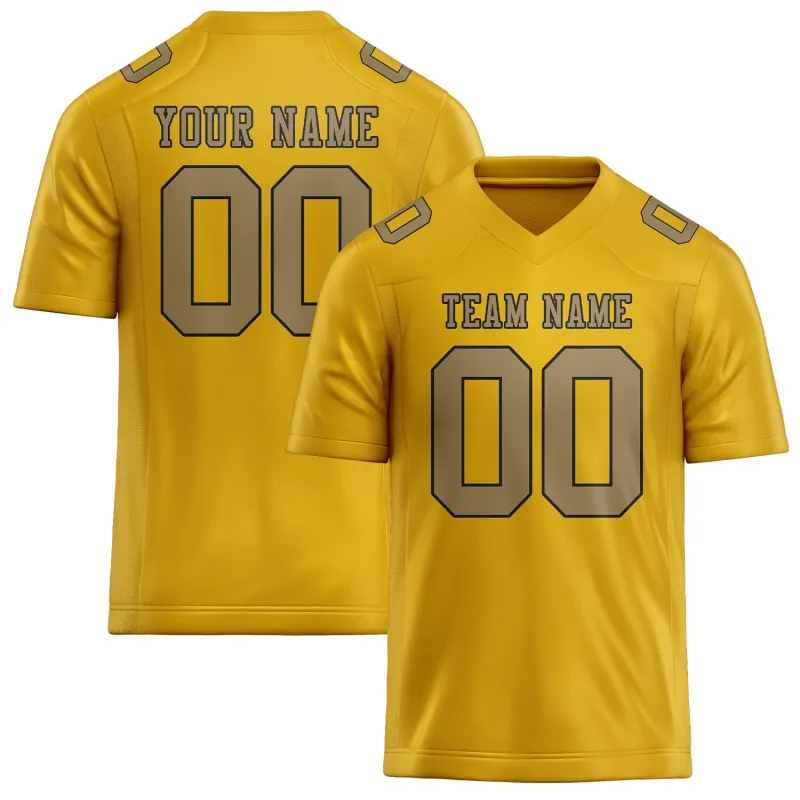 Custom Gold Light Khaki Football Jersey made by Tailorly