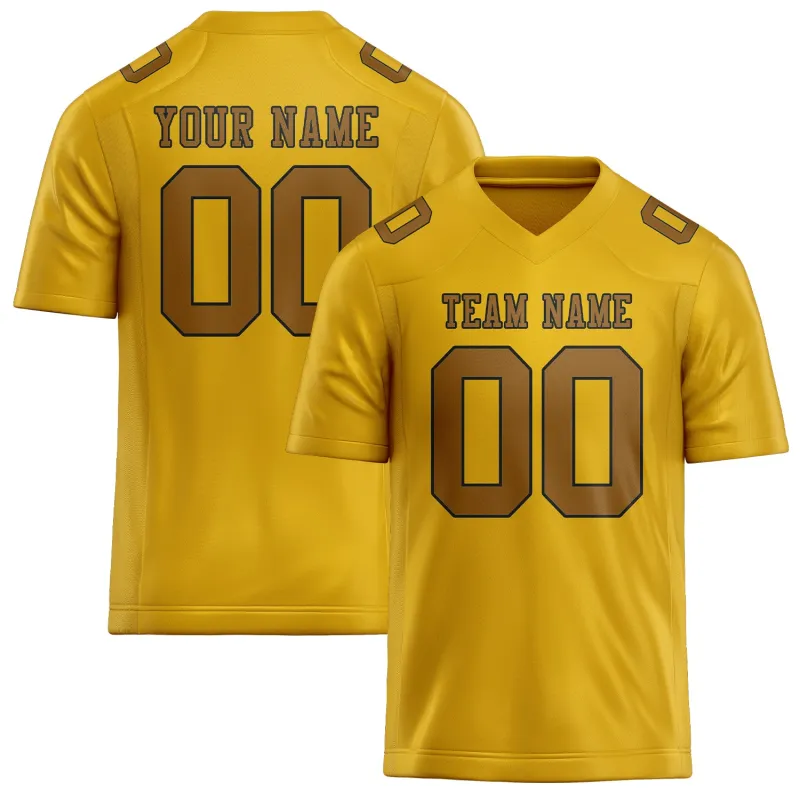 Custom Gold Khaki Football Jersey made by Tailorly