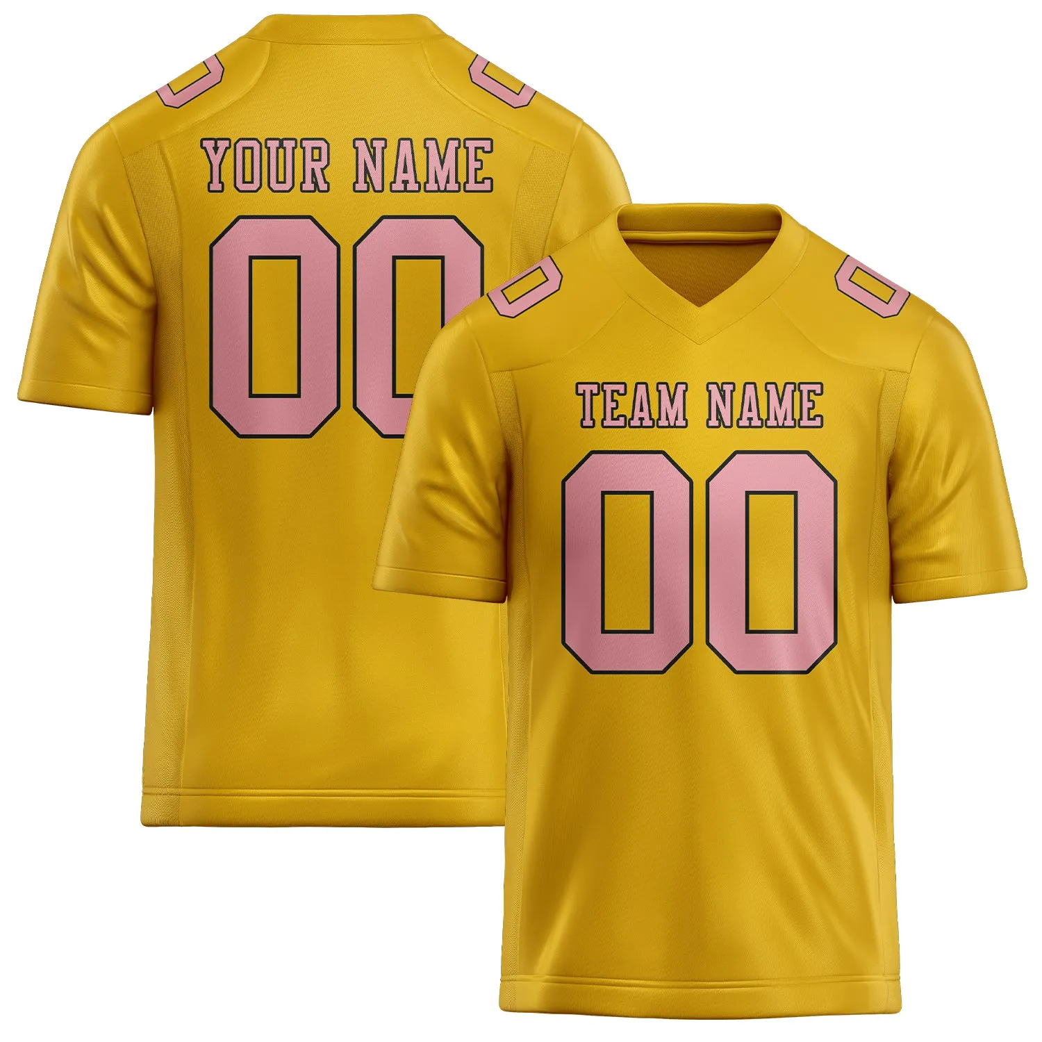 Custom Gold Light Pink Football Jersey sold by Tailorly