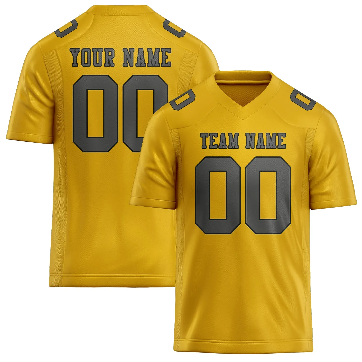Custom Gold Dark Grey Football Jersey sold by Tailorly