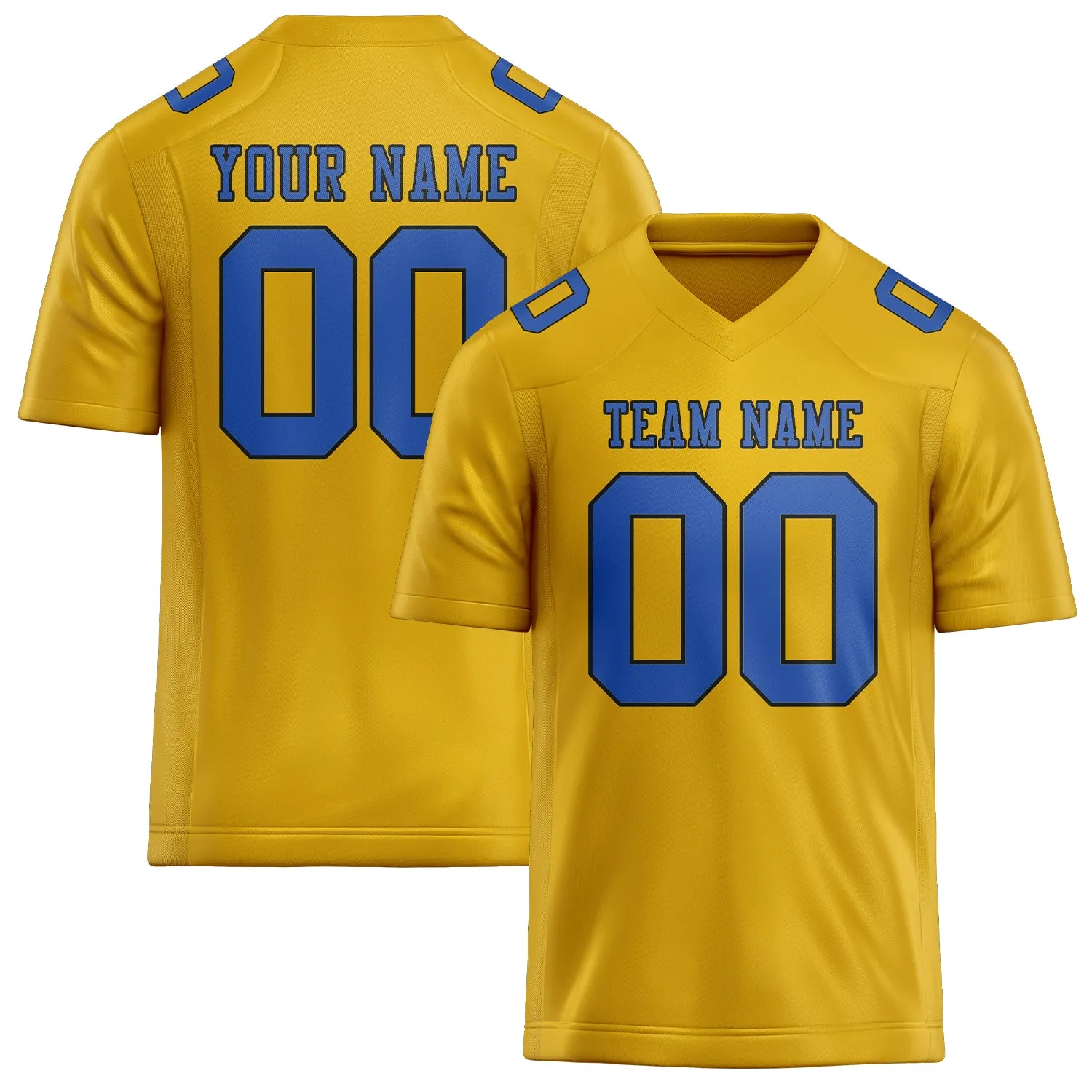 Custom Gold Sky Blue Football Jersey sold by Tailorly