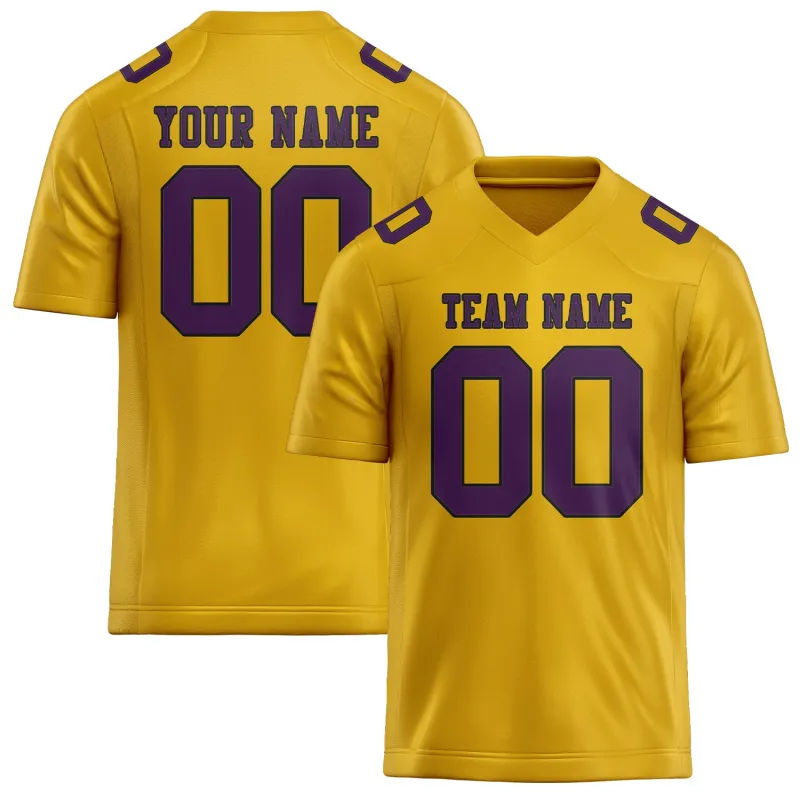 Custom Gold Purple Football Jersey made by Tailorly