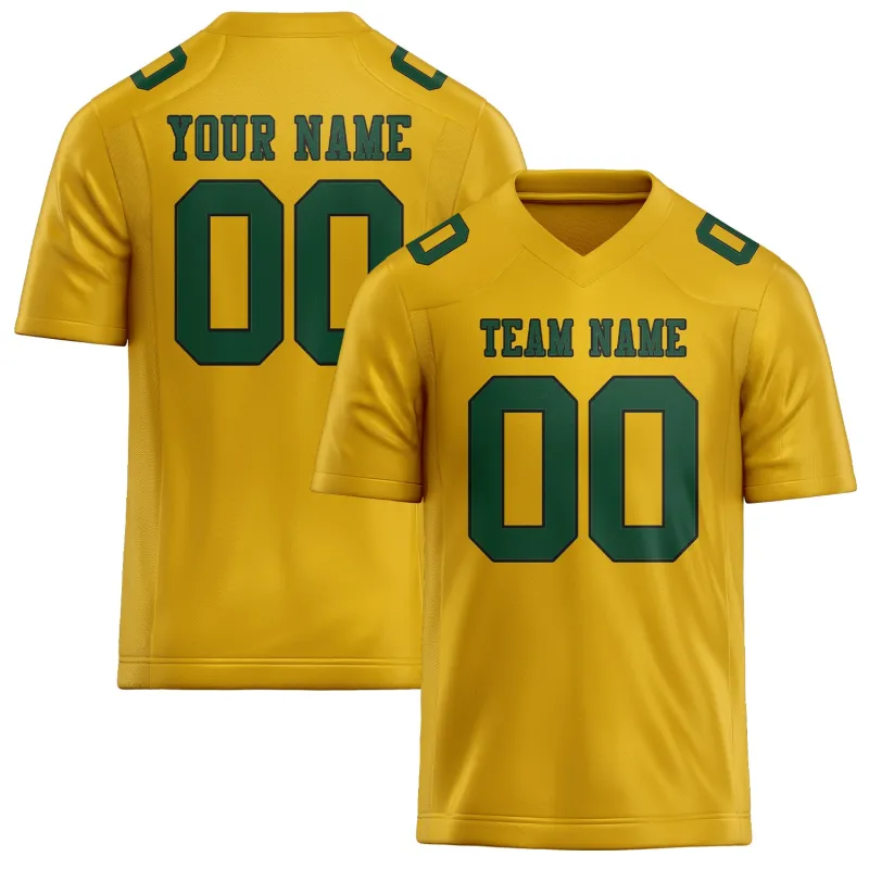 Custom Gold Green Football Jersey made by Tailorly