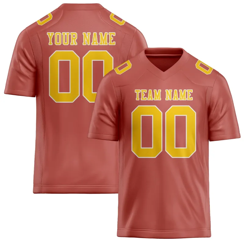 Custom Copper Rose Gold Football Jersey made by Tailorly