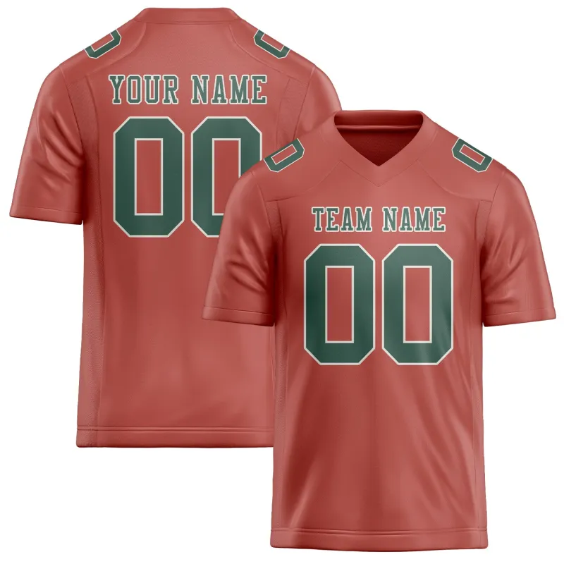 Custom Copper Rose Blue Green Football Jersey made by Tailorly