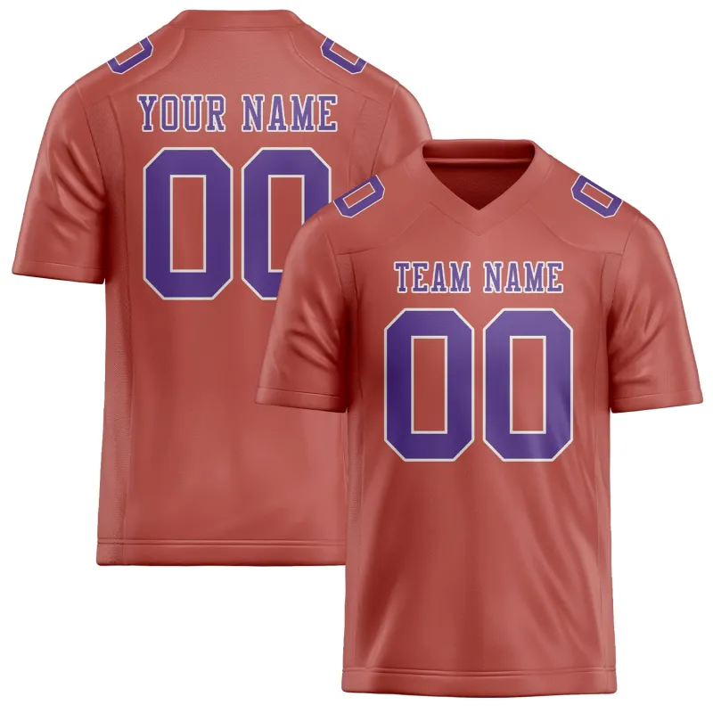 Custom Copper Rose Light Purple Football Jersey made by Tailorly