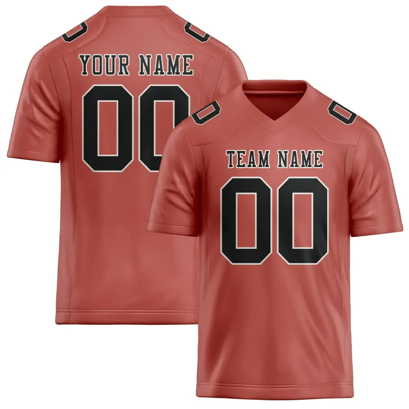 Custom Copper Rose Black Football Jersey made by Tailorly
