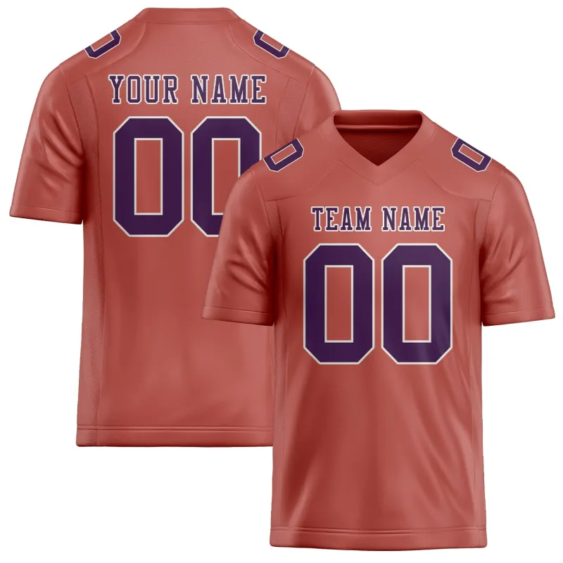 Custom Copper Rose Purple Football Jersey made by Tailorly