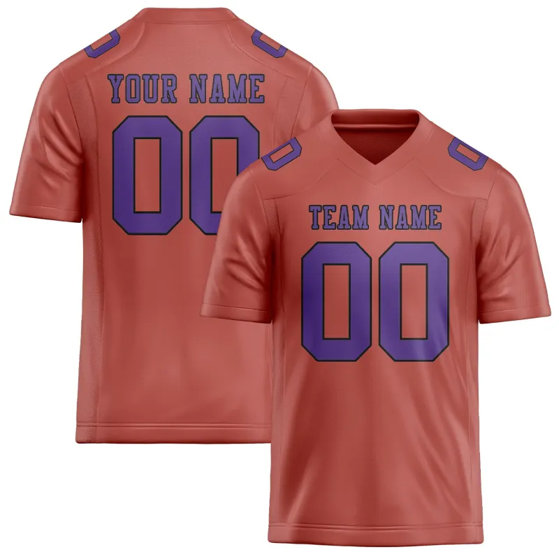 Custom Copper Rose Light Purple Football Jersey made by Tailorly