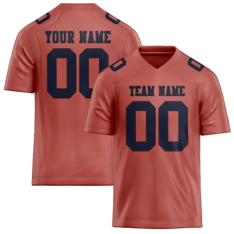 Custom Copper Rose Navy Football Jersey made by Tailorly