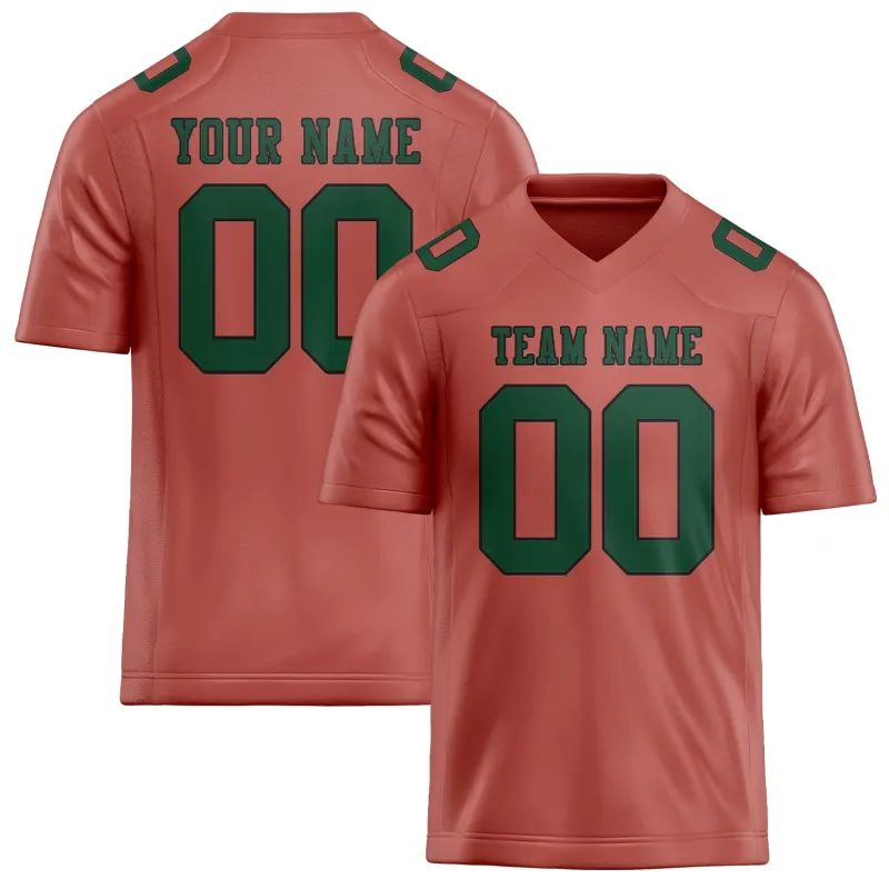 Custom Copper Rose Green Football Jersey made by Tailorly