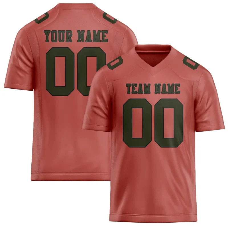 Custom Copper Rose Olive Football Jersey made by Tailorly