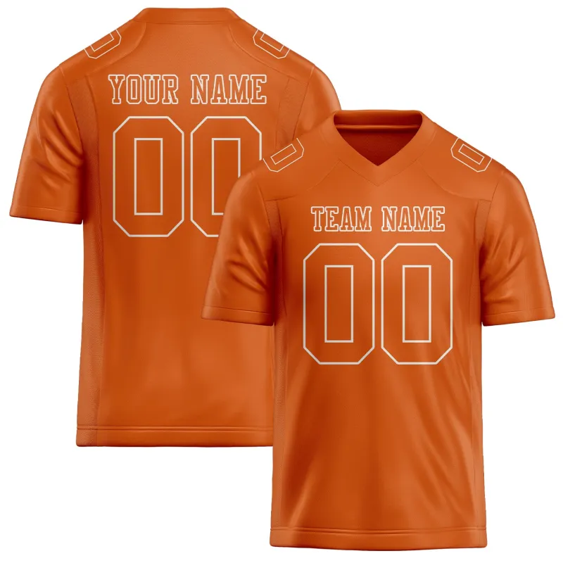 Custom Orange Orange Football Jersey made by Tailorly