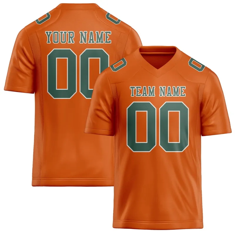 Custom Orange Blue Green Football Jersey made by Tailorly