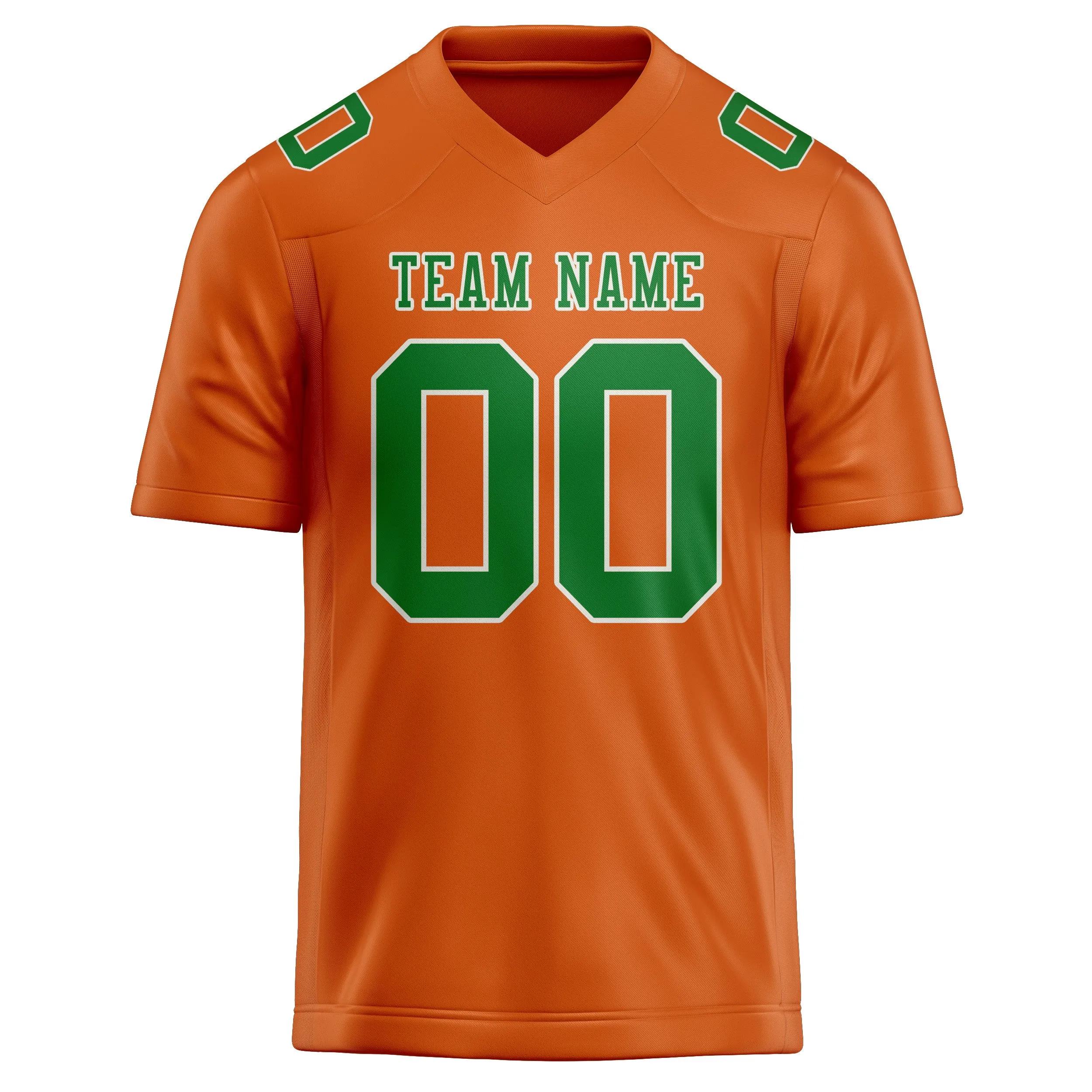 Custom Orange Emerald Green Football Jersey sold by Tailorly product image thumbnail 2