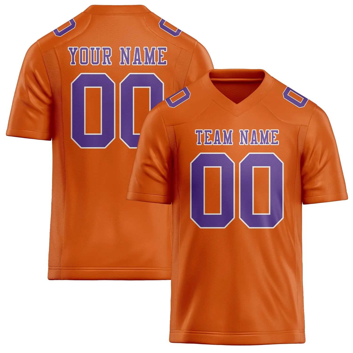 Custom Orange Light Purple Football Jersey sold by Tailorly