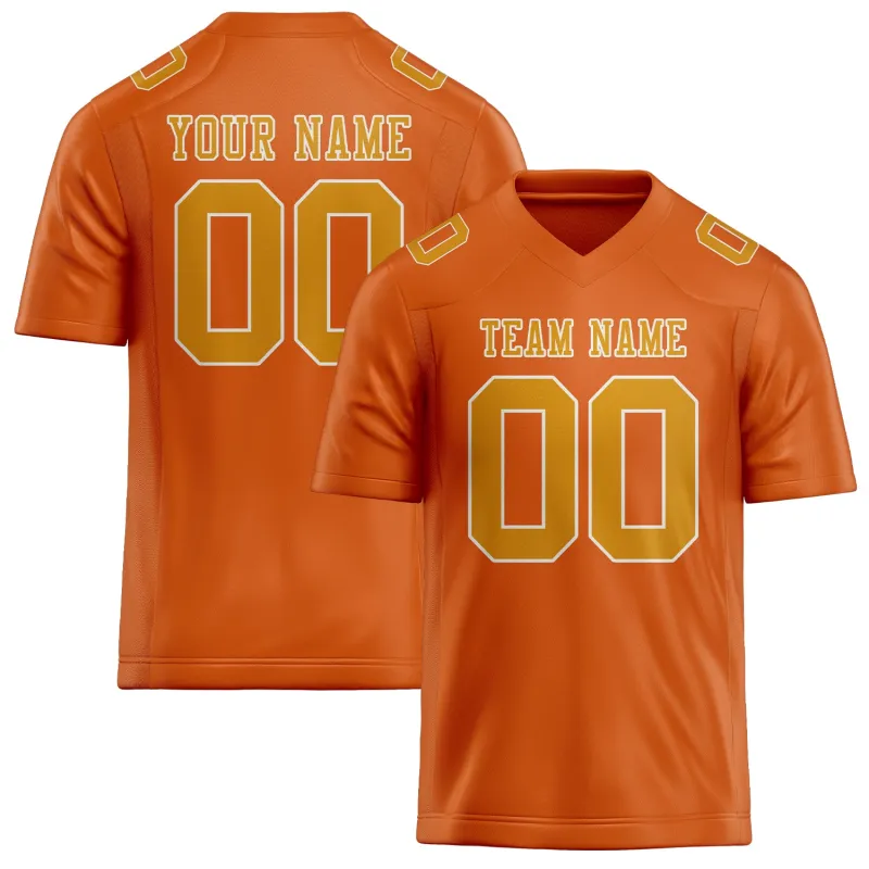 Custom Orange Yellow Football Jersey made by Tailorly