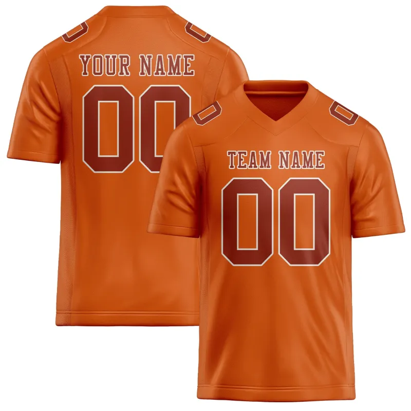 Custom Orange Coral Red Football Jersey made by Tailorly