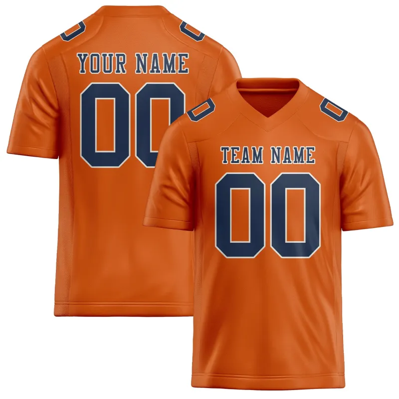 Custom Orange Blue Football Jersey made by Tailorly