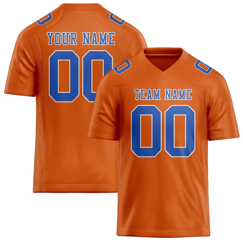 Custom Orange Sky Blue Football Jersey made by Tailorly