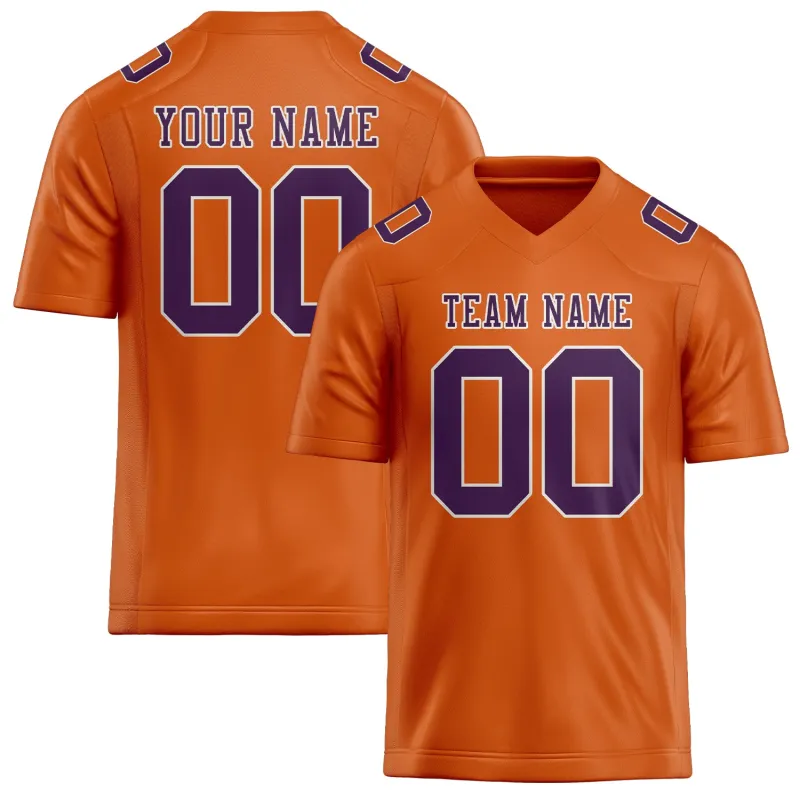 Custom Orange Purple Football Jersey made by Tailorly