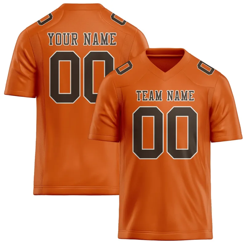 Custom Orange Brown Football Jersey made by Tailorly