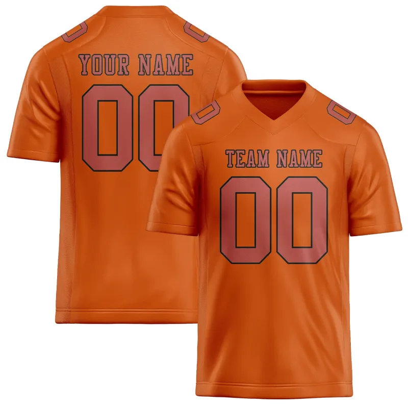 Custom Orange Copper Rose Football Jersey made by Tailorly
